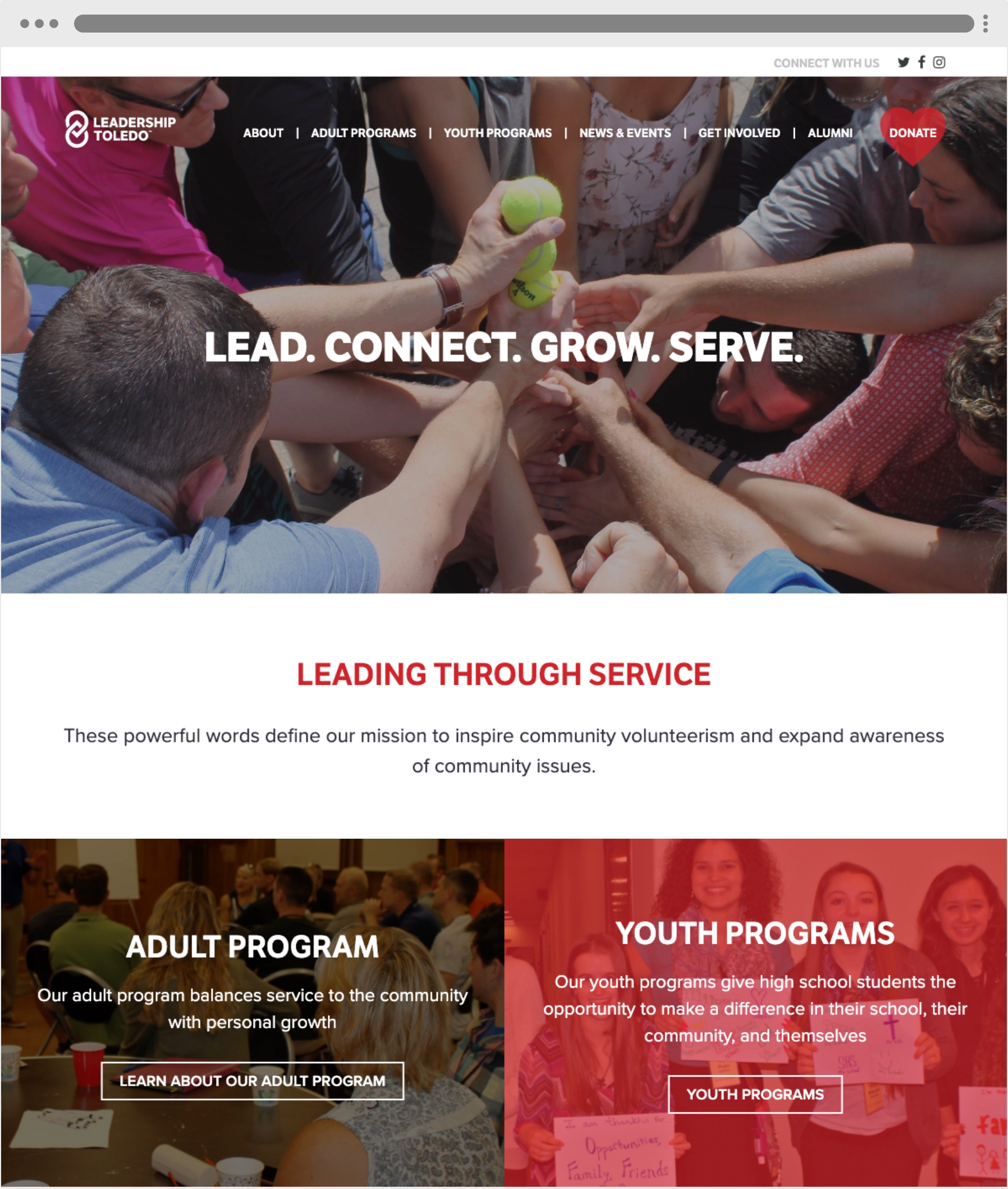 Leadership Toledo Website Homepage