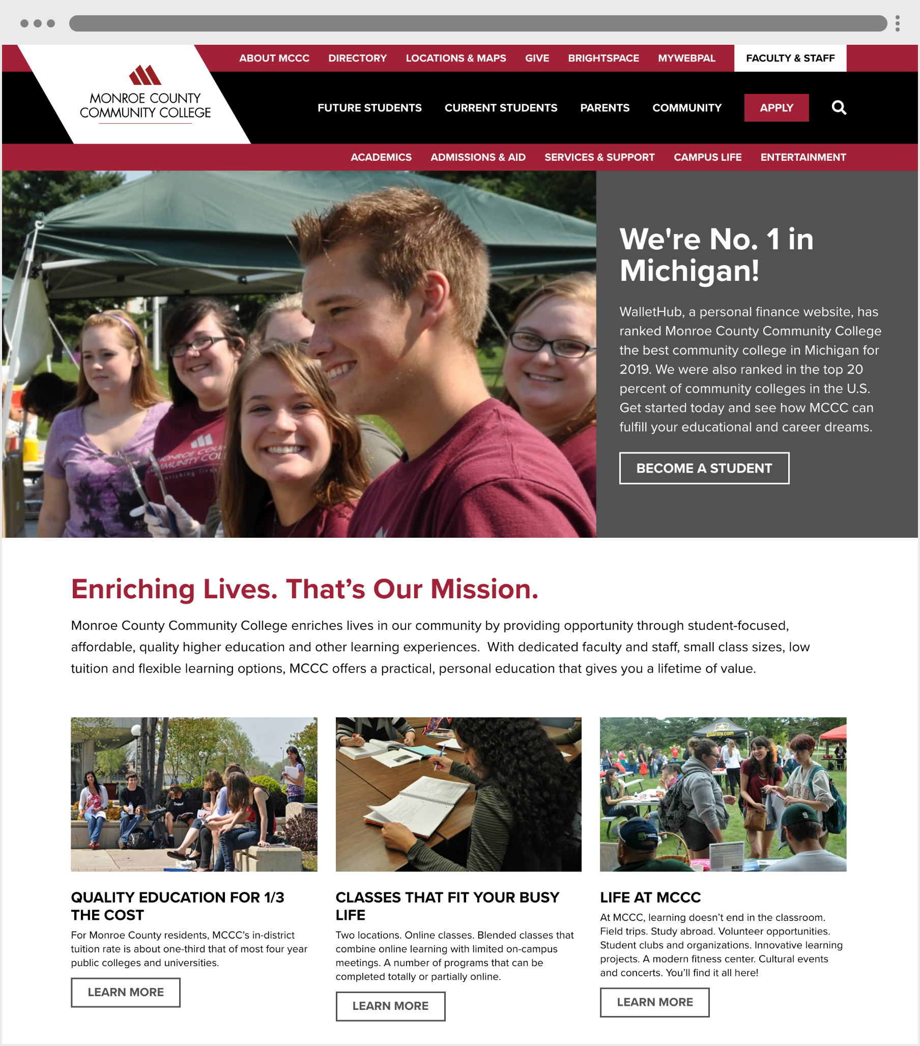 MCCC Website Homepage