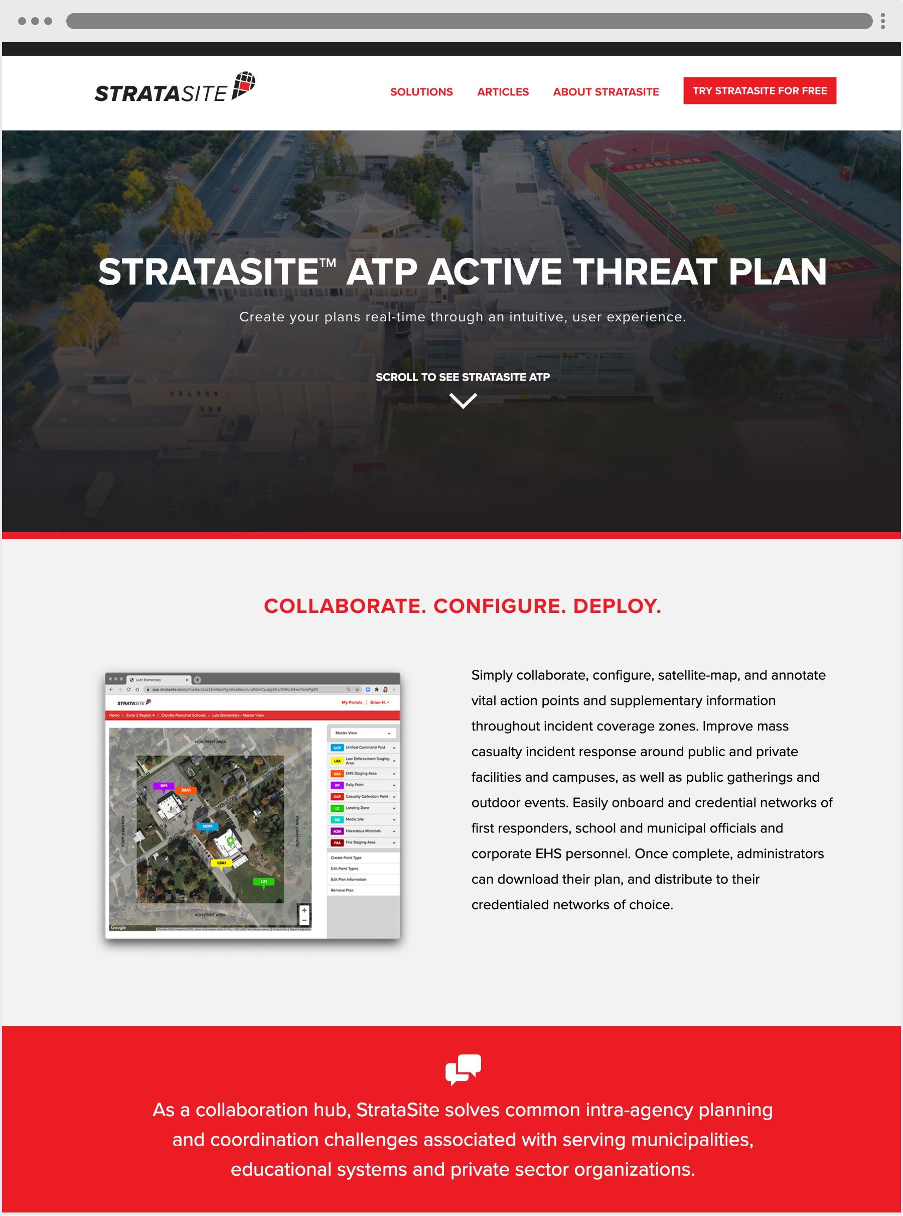 StrataSite Active Threat Planning Page